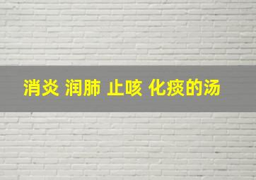 消炎 润肺 止咳 化痰的汤